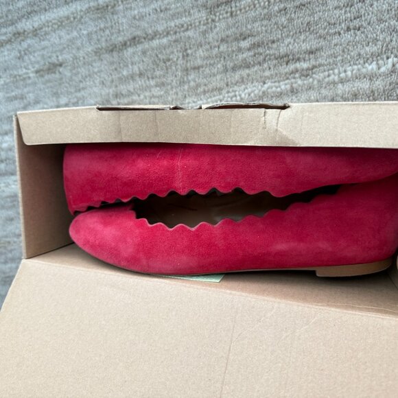 J Crew Factory red suede ballet flats, size 7 1/2 - Picture 4 of 4